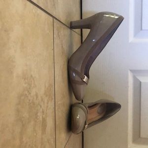 Taupe patent heels, Giani Bernini